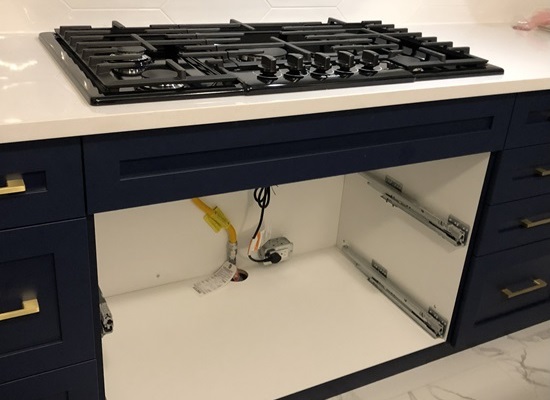 Gas line for a cooktop in Ottawa home